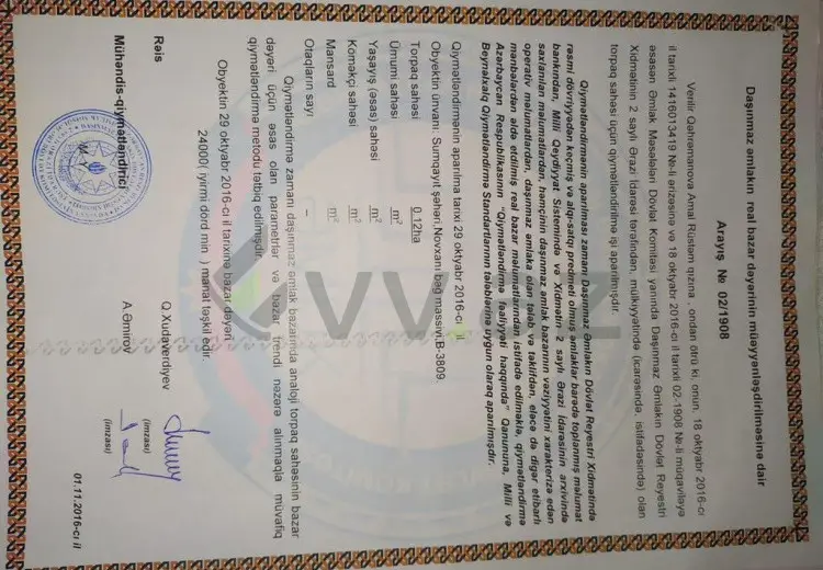 12 sot Torpaq Satılır, Saray, Abşeron