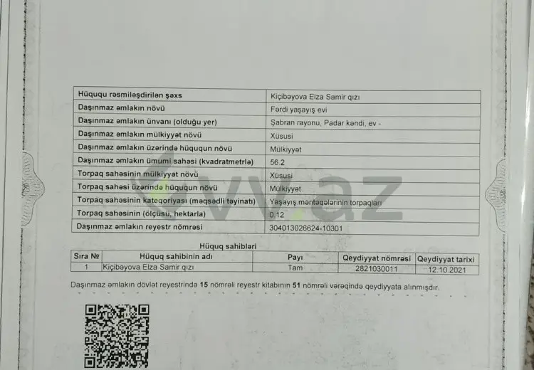 4 otaqlı mənzil Satılır, Şabran