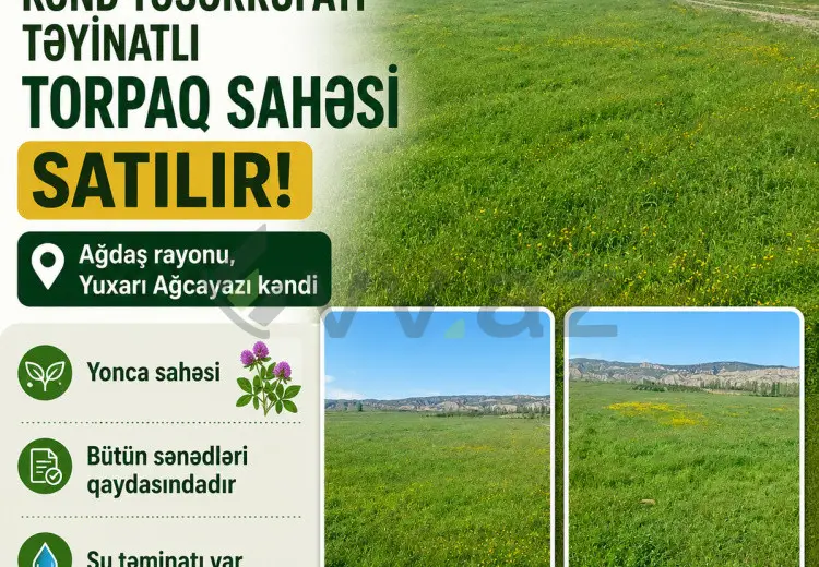 200 sot Torpaq Satılır, Ağdaş