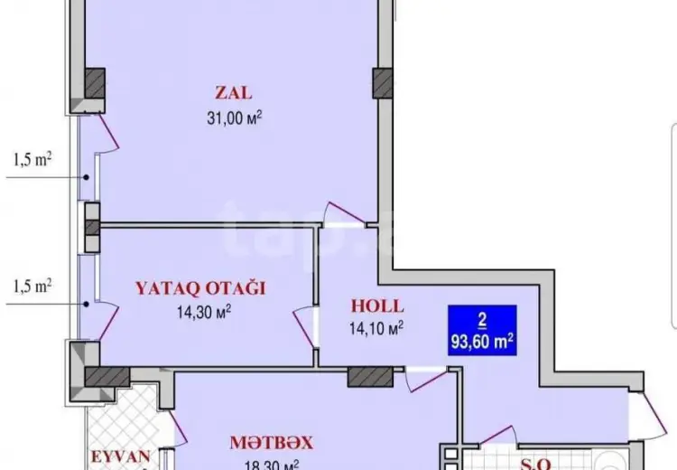3 otaqlı mənzil , Bakı