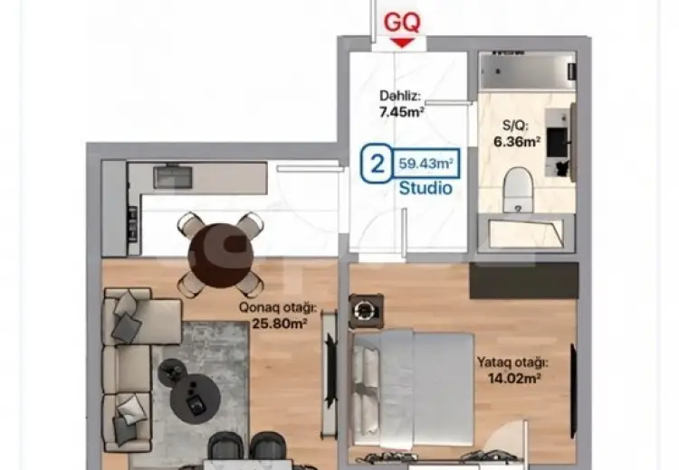 3 otaqlı mənzil , Bakı