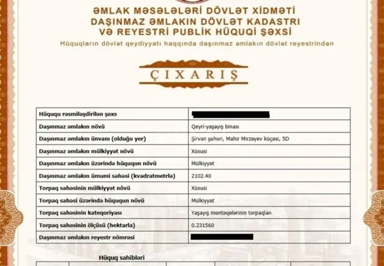 2100 m² Obyekt / Ofis Satılır, Şirvan