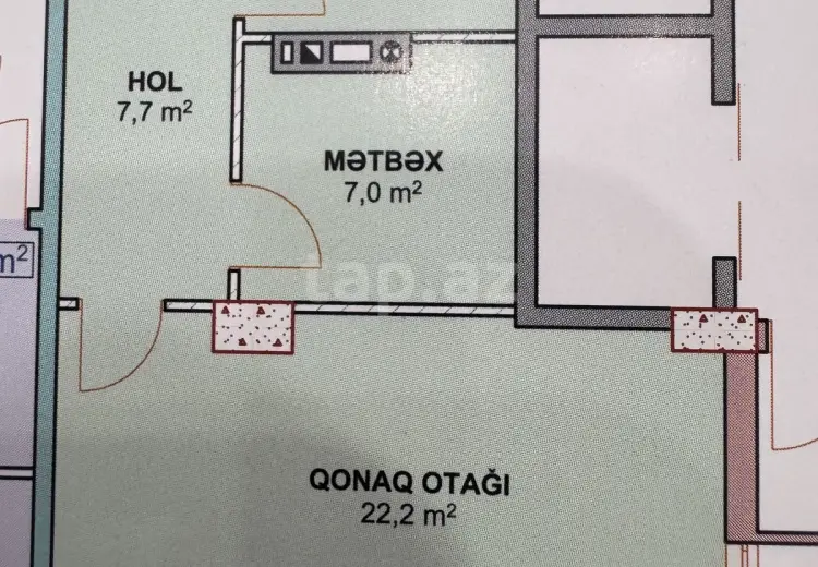3 otaqlı mənzil , Xırdalan