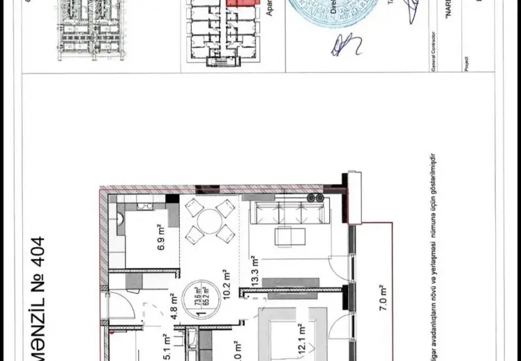 3 otaqlı mənzil , Bakı
