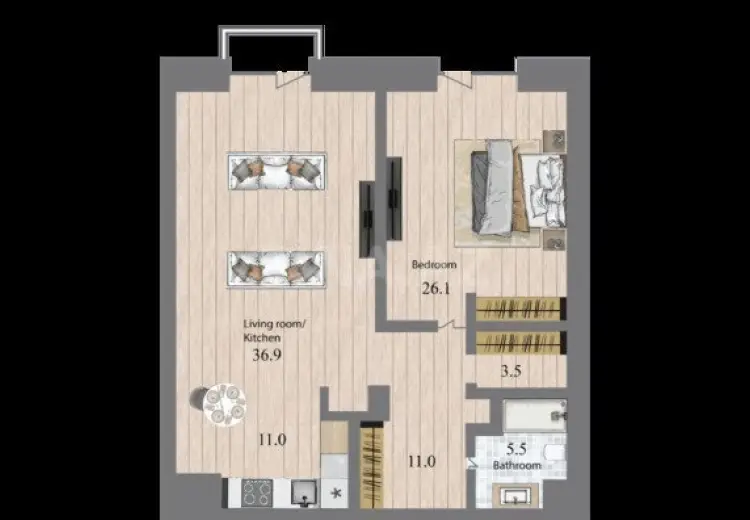 2 otaqlı mənzil Satılır, Nardaran qəs., Sabunçu, Bakı