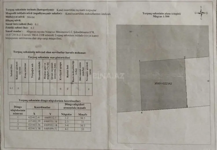 10 sot Torpaq Satılır, Hövsan qəs., Suraxanı, Bakı