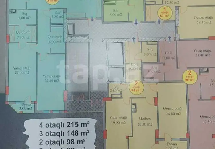 3 otaqlı mənzil , Bakı