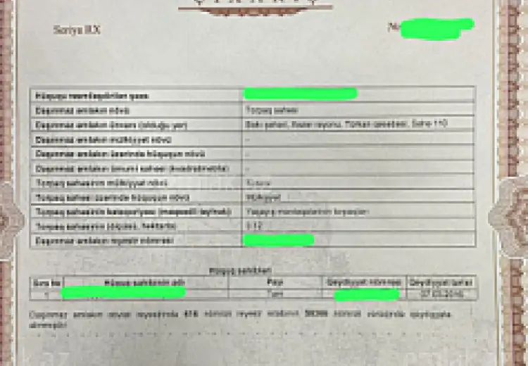 12 sot Torpaq Satılır, Türkan, Xəzər, Bakı