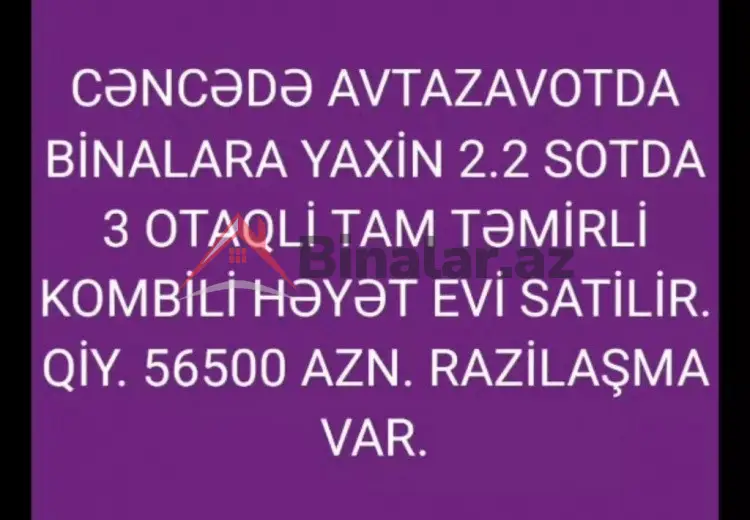 3 otaqlı mənzil Satılır, Gəncə