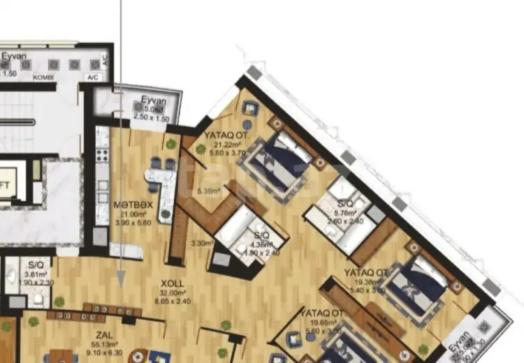 5 otaqlı mənzil , Bakı