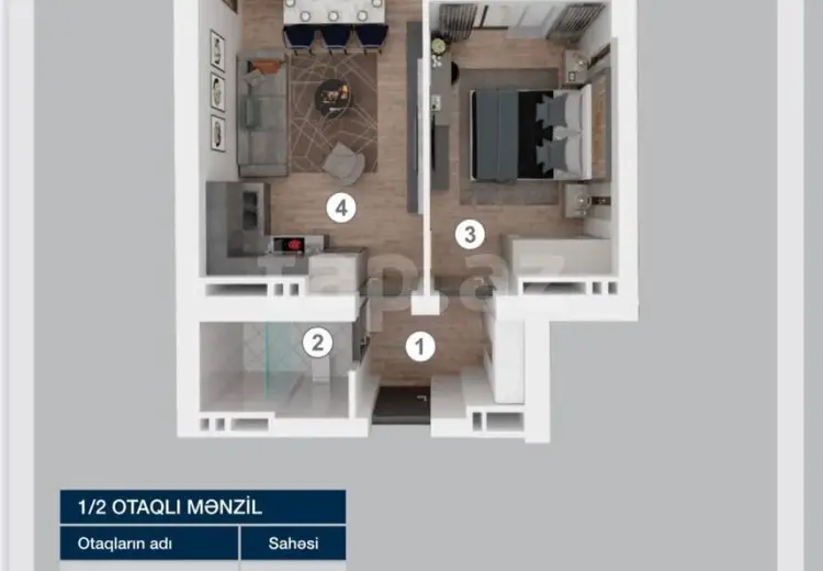 1 otaqlı mənzil , Bakı