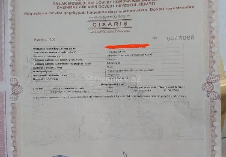 5 sot Torpaq Satılır, Güzdək, Abşeron