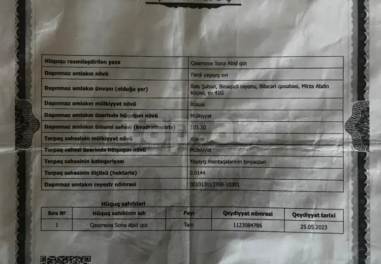 1 otaqlı mənzil Kirayə (aylıq), Biləcəri qəs., Binəqədi, Bakı