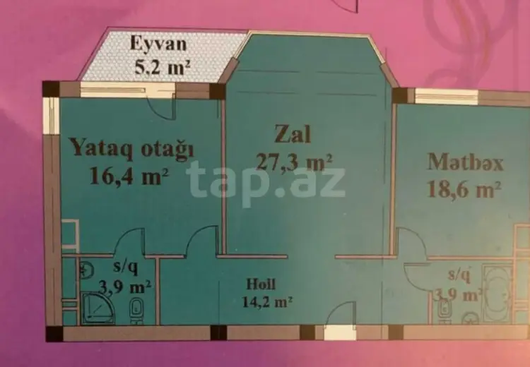 2 otaqlı mənzil , Bakı