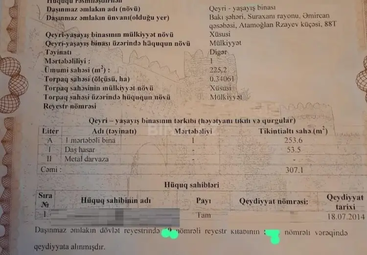 34 sot Torpaq Satılır, Əmircan qəs., Suraxanı, Bakı