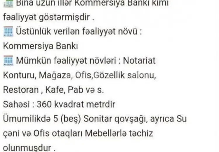0 m² Obyekt / Ofis , Xətai, Bakı