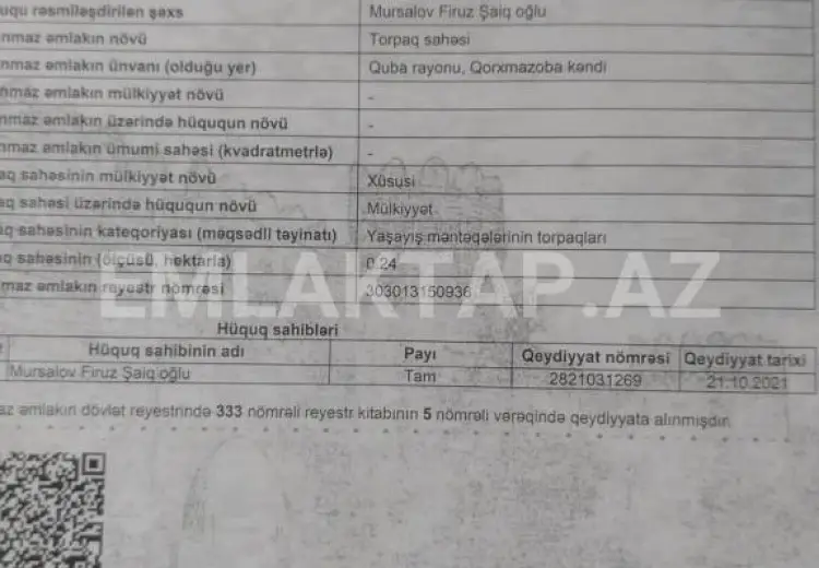 4 otaqlı mənzil Satılır, Quba