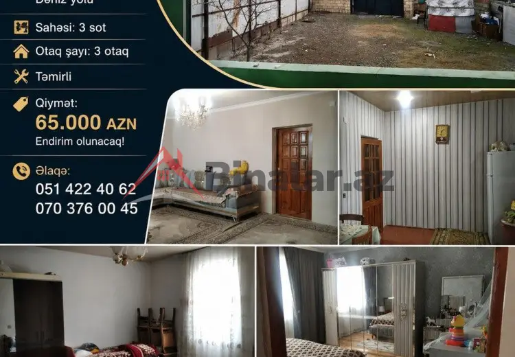 3 otaqlı mənzil Satılır, Mingəçevir