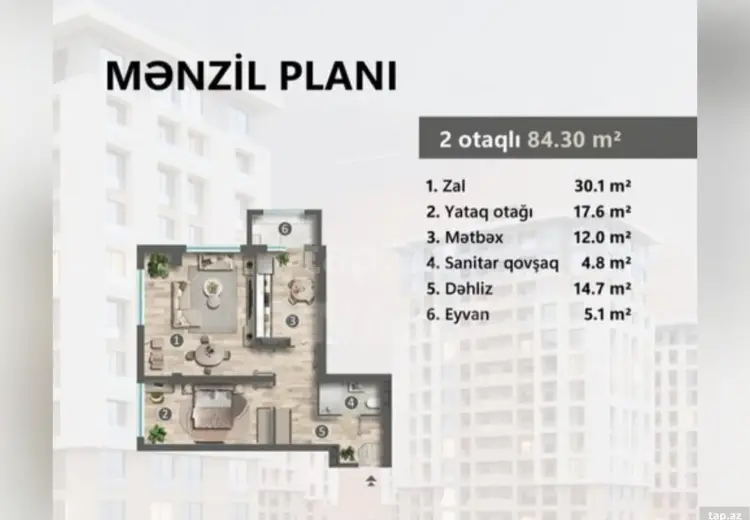 2 otaqlı mənzil , Sumqayıt