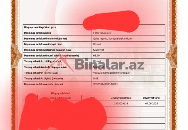 40 000 AZN - 4 otaqlı mənzil Satılır, Quba