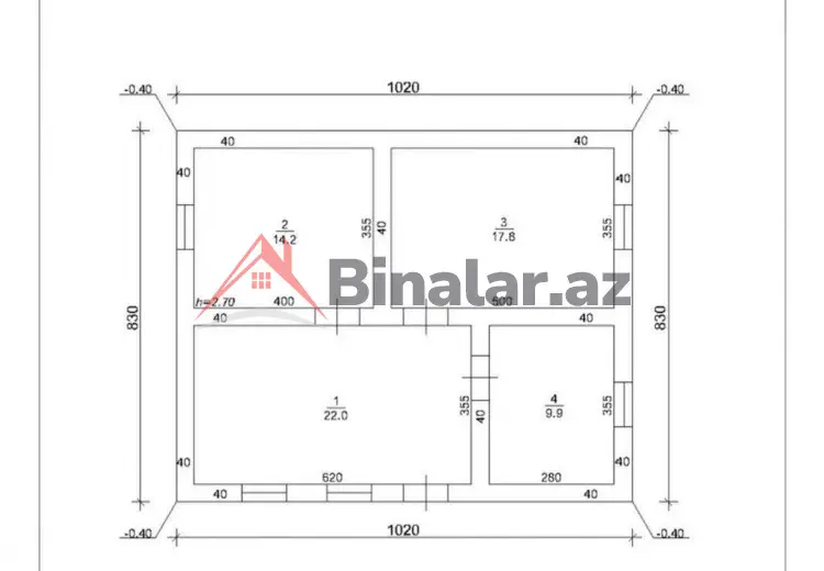 40 000 AZN - 4 otaqlı mənzil Satılır, Quba