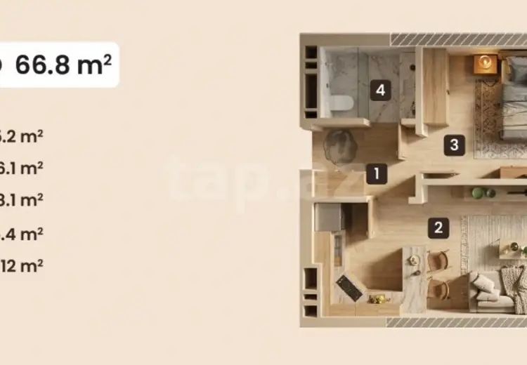 2 otaqlı mənzil , Bakı