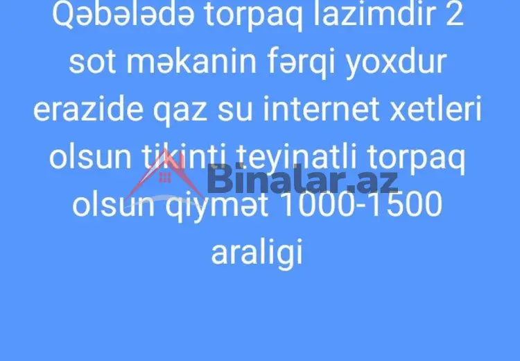 2 sot Torpaq Satılır, Bakı