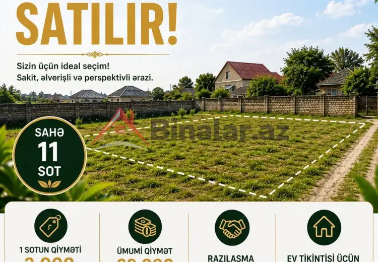 11 sot Torpaq Satılır, Bakı