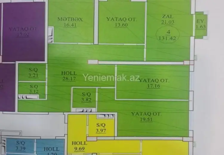 377 000 AZN - 4 otaqlı mənzil Satılır, Nərimanov, Bakı