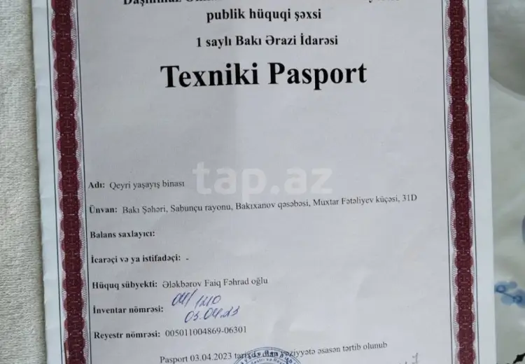 0 m² Obyekt / Ofis , Bakıxanov qəs., Sabunçu, Bakı