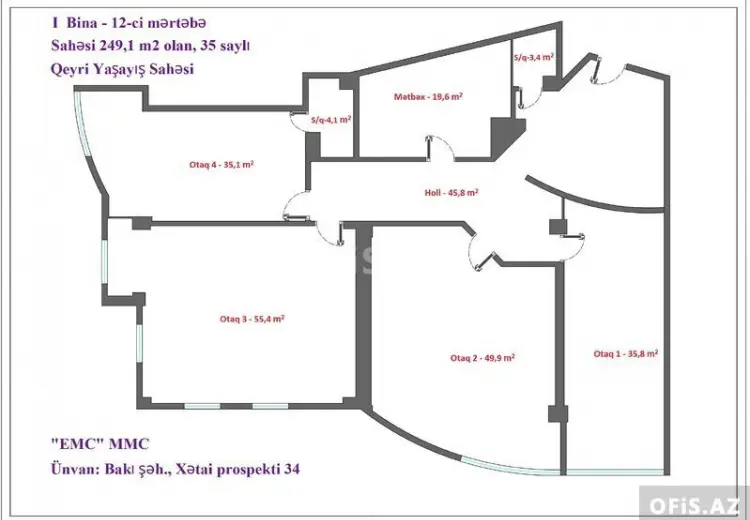 250 m² Obyekt / Ofis Satılır, Montin qəs., Nərimanov, Bakı