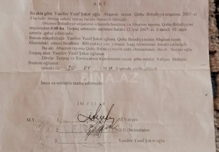 3 sot Torpaq Satılır, Qobu, Abşeron
