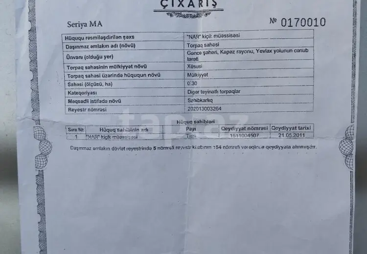 0 m² Obyekt / Ofis , Gəncə
