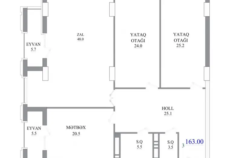 3 otaqlı mənzil Satılır, Yasamal, Bakı