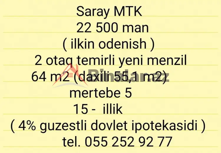 2 otaqlı mənzil Satılır, Sumqayıt