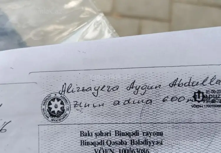 2 sot Torpaq Satılır, Rəsulzadə qəs., Binəqədi, Bakı