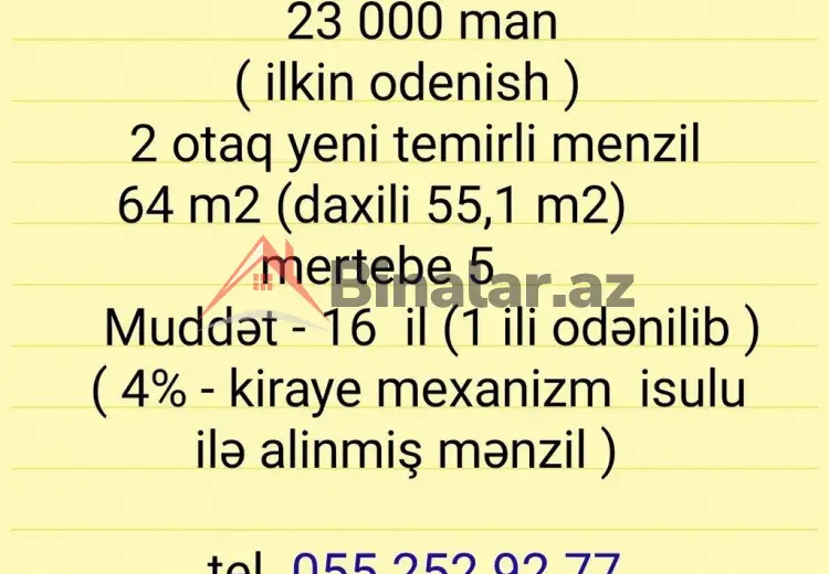 2 otaqlı mənzil Satılır, Sumqayıt