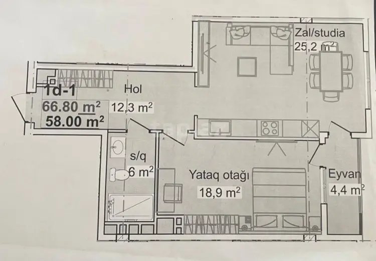 2 otaqlı mənzil , Bakı
