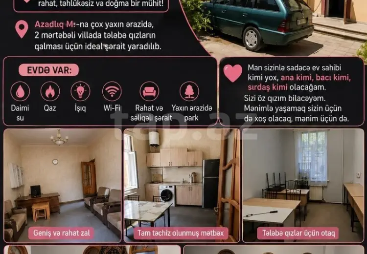220 AZN - 7 otaqlı mənzil Kirayə (aylıq), 6-cı mikrorayon, Binəqədi, Bakı