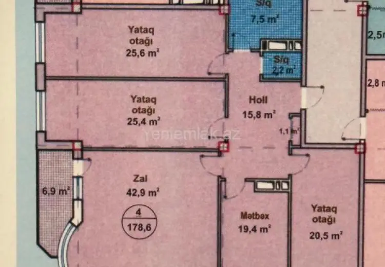 340 000 AZN - 4 otaqlı mənzil Satılır, Xətai, Bakı