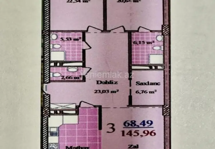 330 000 AZN - 3 otaqlı mənzil Satılır, Nizami, Bakı