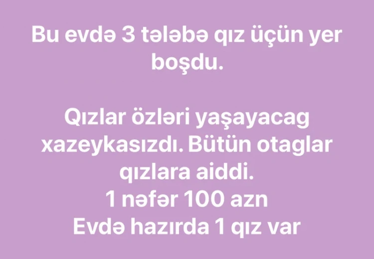 100 AZN - 3 otaqlı mənzil Kirayə (aylıq), Gəncə