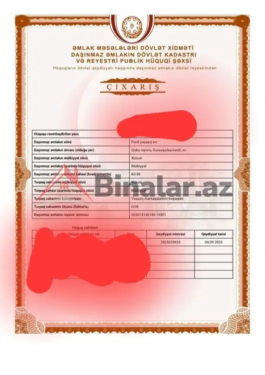 40 000 AZN - 4 otaqlı mənzil Satılır, Quba