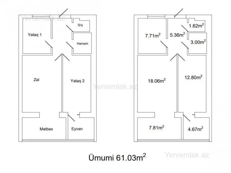 229 000 AZN - 3 otaqlı mənzil Satılır, Nərimanov, Bakı