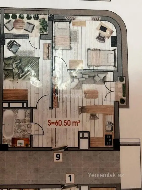 136 125 AZN - 2 otaqlı mənzil Satılır, Bakıxanov qəs., Sabunçu, Bakı