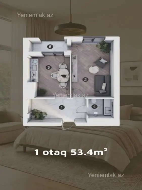 171 000 AZN - 1 otaqlı mənzil Satılır, Nərimanov, Bakı