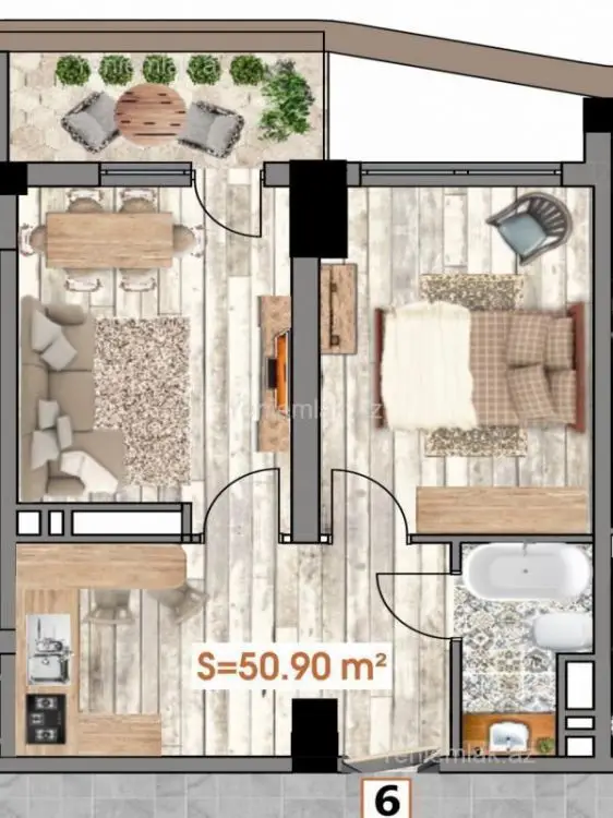 122 400 AZN - 2 otaqlı mənzil Satılır, Bakıxanov qəs., Sabunçu, Bakı