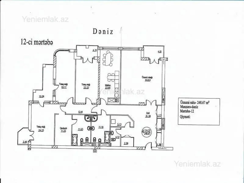 1 050 000 AZN - 4 otaqlı mənzil Satılır, Nəsimi, Bakı