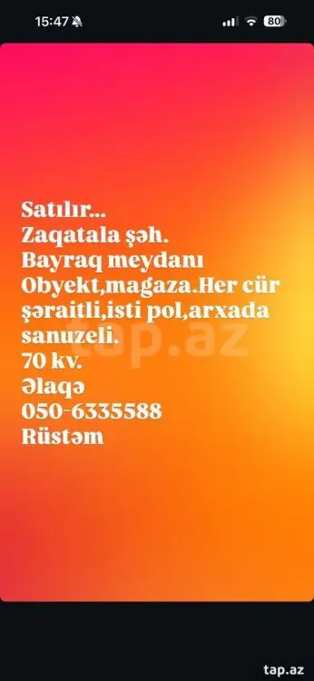 183 000 AZN - 0 m² Obyekt / Ofis , Zaqatala